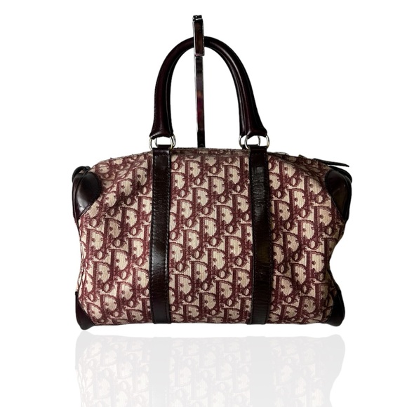 Vintage Iconic Christian Dior Red Monogram Speedy Canvas& Leather France - Picture 1 of 16
